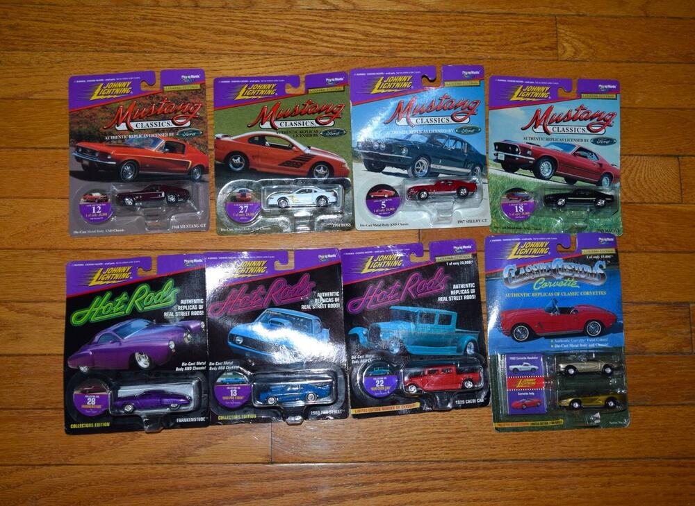 Vtg. Lot 8 Johnny Lightning Hot Rods Mustang 1:64 Scale Diecast Model Cars NEW